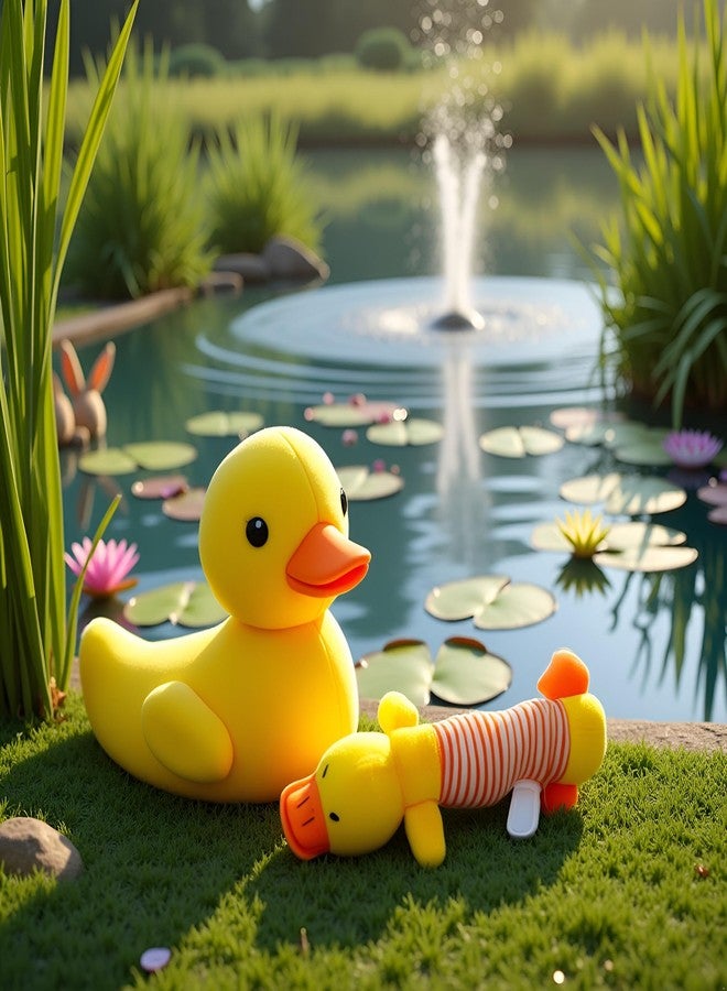WLngtv Yellow Dog Squeaky, Pet Crinkle Animals Dog Chew for Small Dogs Medium Dogs Squeeky Doggie Puppy Squeak Interactive Yellow Duck - Image 2